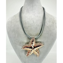 Gri Yıldız Detaylı Kolye